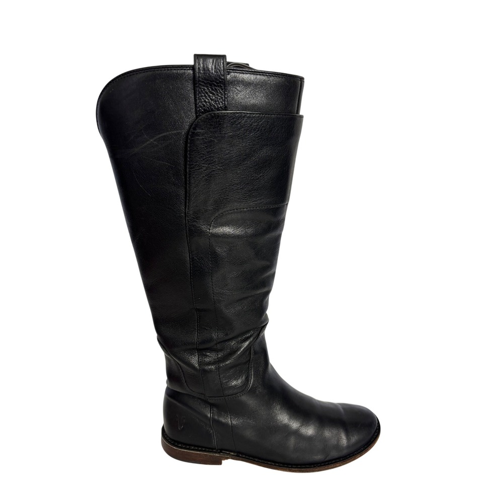 Frye Shirley Over The Knee Pull On Black Leather Riding Boots Womens 6.5 B